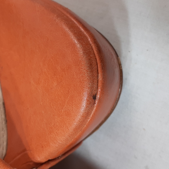 Vintage Prada orange leather platform heels size 35.5 size 5.5 - Picture 4 of 15